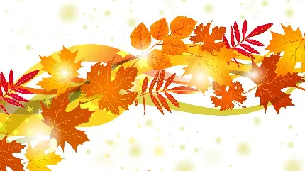عکس زمینه کارتونی از برگ های زرد و نارنجی پاییزی 