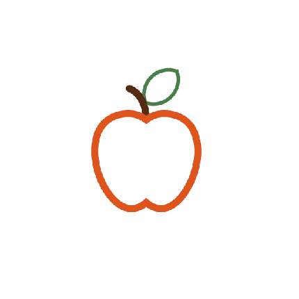 دانلود عکس PNG نقاشی ساده کامپیوتری بدون رنگ آمیزی سیب قرمز 