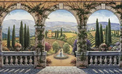   نقاشی دیواری ویلا توسکانی نوشته جان زاکئو ایتالیایی