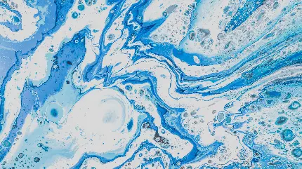 تصویر تکسچر مایع جوهر سفید و آبی برای تبلت 