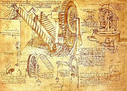 بهترین تصویر نقشه اختراع معروف لئوناردو داوینچی دانشمند و مخترع 