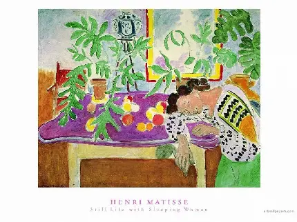  نقاشی Still Life with Sleeping Woman,1940 از Henri Matisse
