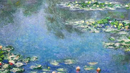 نقاشی رنگ روغن نیلوفرهای آبی امپرسیونیسم 1907