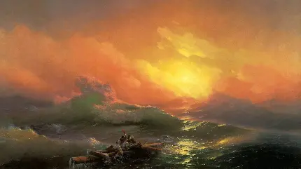  تابلو نقاشی موج نهم ایوان آیازوفسکی (اسکن نسخه موزه سن پترزبورگ)