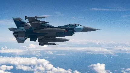 تصویر زمینه هواپیما جت جنگنده موشک انداز در بالاترین نقطه از زمین باکیفیت HD