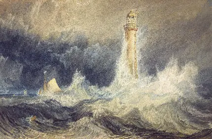 عکس نقاشی هنرمندانه خشم دریا اثر ویلیام ترنر با بالاترین کیفیت 