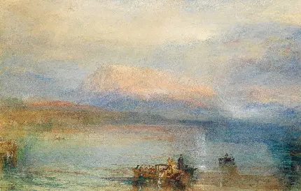 عکس نقاشی جذاب و دیدنی دریا و قایق از نقاش اهل انگلیس به نام ویلیام ترنر