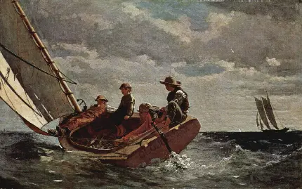 نقاشی وزش باد 1876 نقاشی معروف وینسلو هومر