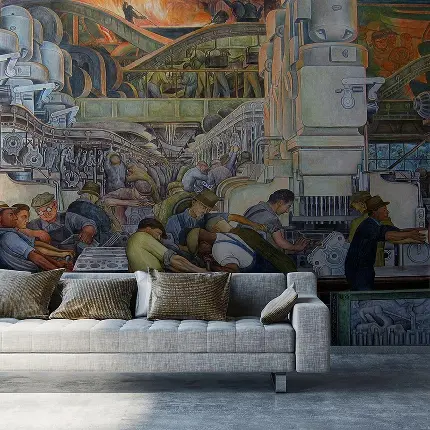 عکس از نقاشی دیواری بزرگ و با کیفیت در دنیای مدرن اثر  دیگو ریورا