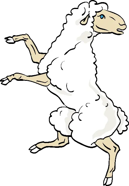 دانلود تصوير پی ان جی png رایگان طرح نقاشی گوسفند در حال پرش 