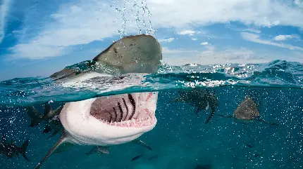 ترسناک ترین و دلهره آور ترین تصویر کوسه نهنگ عصبانی و گرسنه 