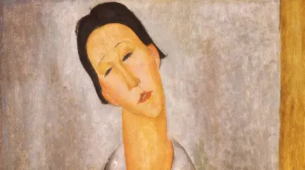 نقاشی انتزاعی پرتره هنری یک زن لهستانی اثر آمادئو مودیلیانی