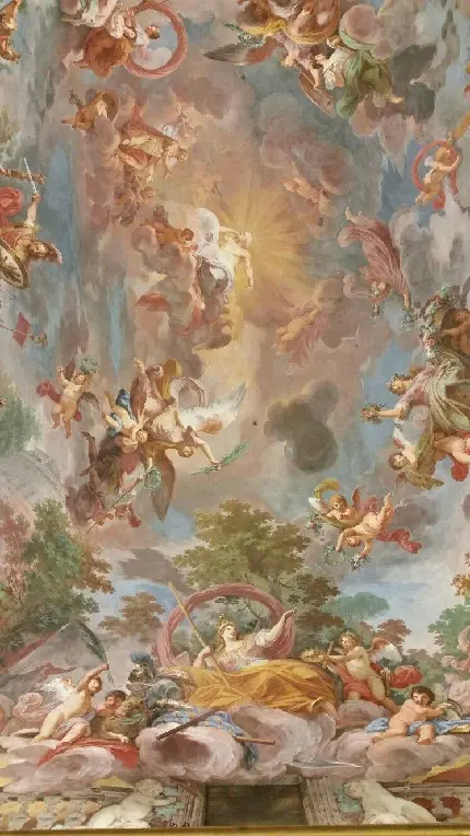 دانلود عکس تابلو نقاشی کائنات از میکل آنژ نقاش و معمار مشهور ایتالیایی 