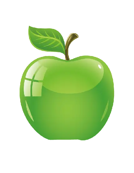 دانلود تصویر پی ان جی سیب سبز سه بعدی ترش و خوشمزه 