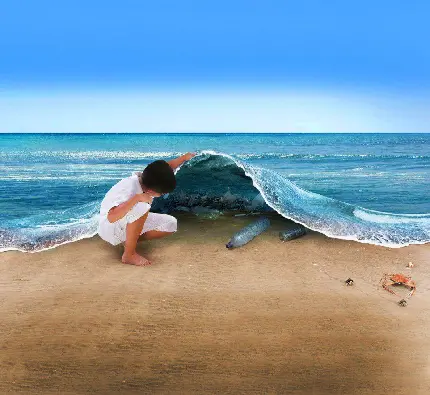 عکس در مورد آلودگی آب دریا برای افزایش آگاهی عمومی