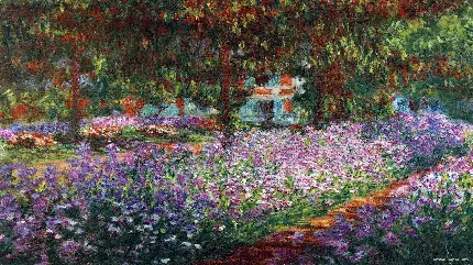 نقاشی باغ هنرمند در گیورنی، 1900 |  هنر کلود مونه سبک امپرسیونیسم
