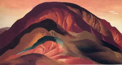 تصویر از نقاشی تپه های قرمز زنگ‌ زده اثر جورجیا اوکیف