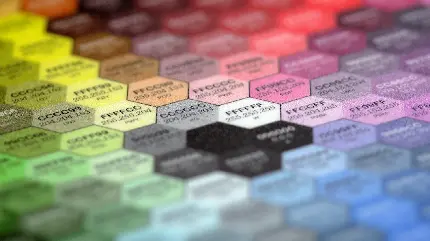 عکس گرافیکی خلاقانه طرح موم عسل رنگی رنگی با نام های جدول مندلیف 