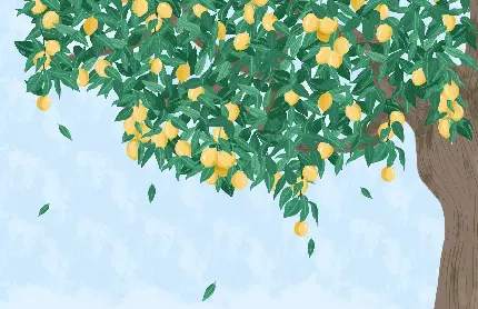 عکس درخت لیمو نقاشی شده با کیفیت بالا برای زمینه کامپیوتر