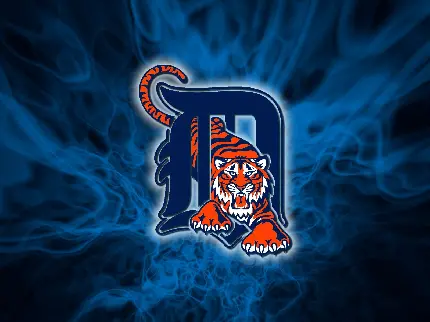 عکس زمینه آبی با لوگو ببر دیترویت تایگرز Detroit tigers 