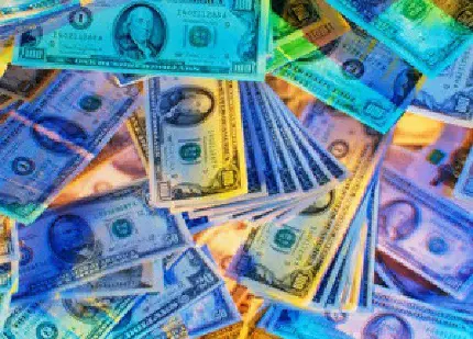 دانلود عکس گرافیکی فانتزی پول های دلاری آمریکا رنگی رنگی 