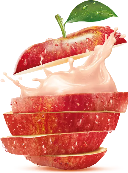 دانلود عکس PNG آبمیوه خوشمزه سیب قرمز با کیفیت فول اچ دی