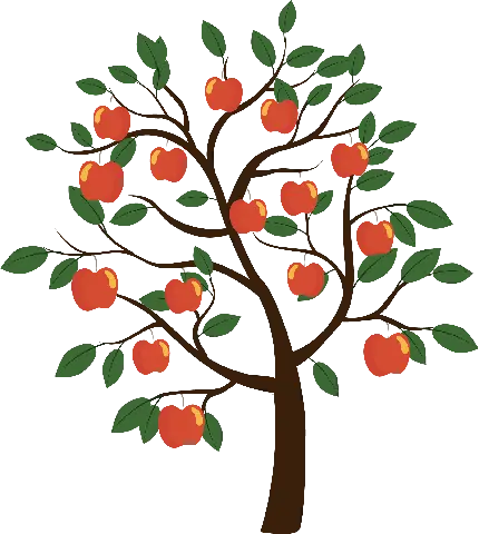 دانلود عکس نقاشی کامپیوتری درخت سیب قرمز با فرمت پی ان جی 