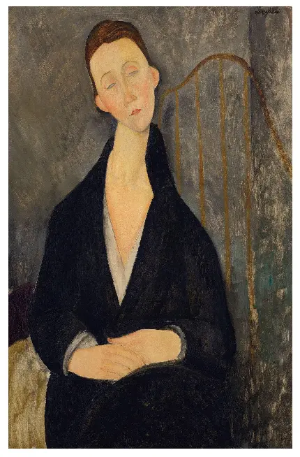 Lunia Czechowska با لباس مشکی  اثر Amedeo Modigliani