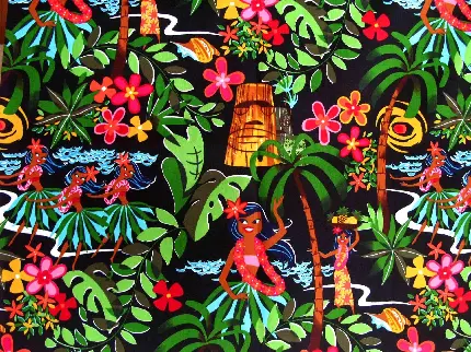 عکس نقاشی شاد و رنگی هاوایی اثر هنرمند برجسته دیگو ریورا