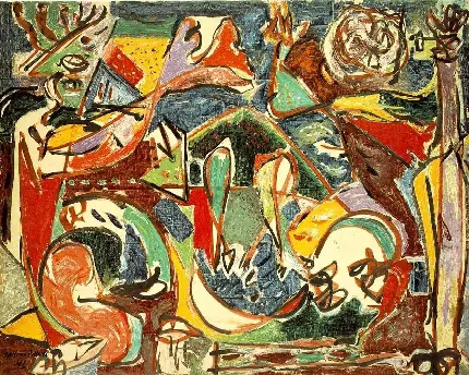 نقاشی اکسپرسیونیسم کلید 1946 جکسون پولاک هنرمند آمریکایی