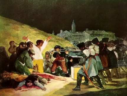 عکس نقاشی سبک رمانتیسم به نام سوم مه ۱۸۰۸ اثر فرانسیسکو گویا 