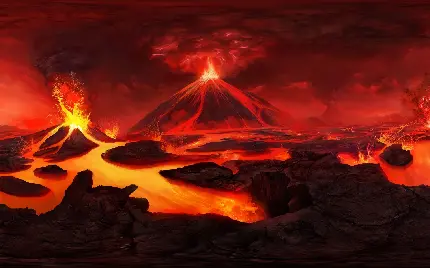 وحشتناک ترین عکس کارتونی کوه های آتشفشان فعال با کیفیت خوب