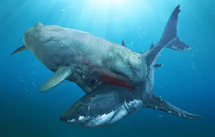 پس زمینه نهنگ اسپرم خاکستری تیره در اعماق آب های اقیانوسی