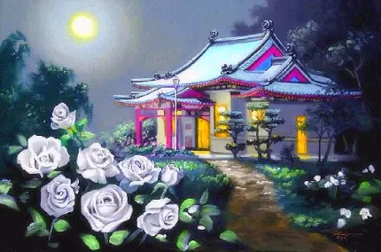 زیباترین عکس خانه چینی نقاشی شده با رنگ های مختلف New
