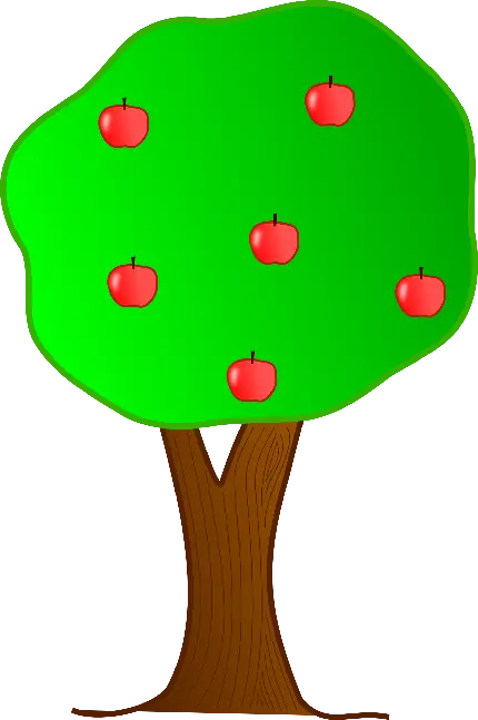 تصویر ساده نقاشی کامپیوتری گرافیکی درخت سیب 