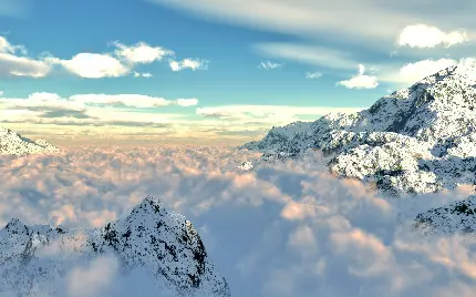 قابی زیبا از فصل زمستان در عکس گرفته شده از نمای بالای قله ها