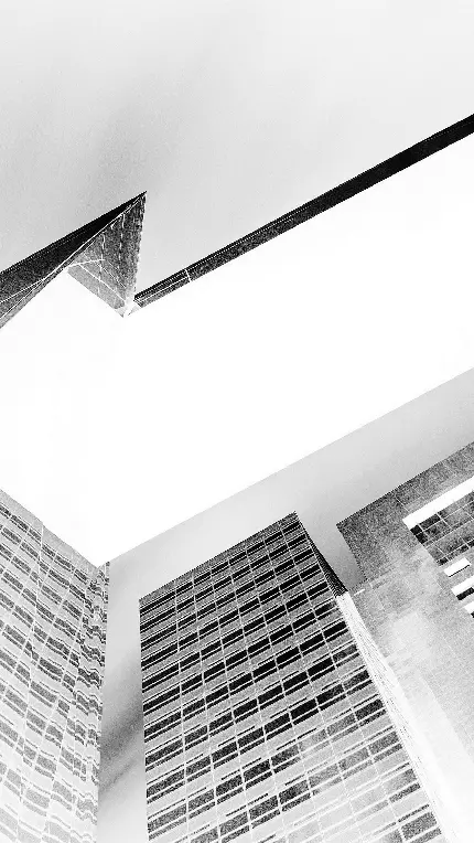 تصویر زمینه در تم سیاه و سفید از ساختمان مینیمالیستی