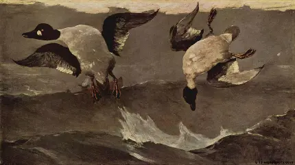 تابلو نقاشی راست و چپ، 1909 - گالری ملی هنر اثر وینسلو هومر
