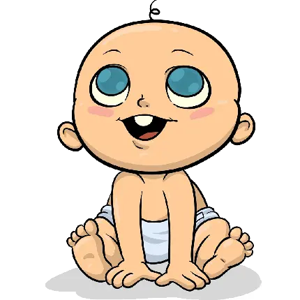 عکس نوزاد پسر کارتونی با چشمان درشت آبی رنگ پی ان جی