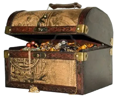 دانلود رایگان عکس PNG پی ان جی و دوربری شده صندوقچه گنج قدیمی باستانی در موزه 