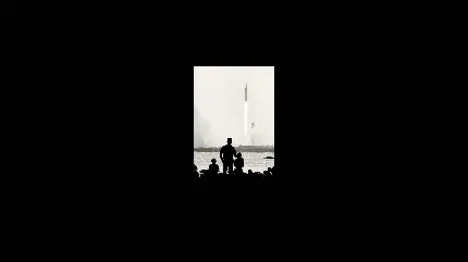 تصویر جالب مردمی درحال تماشای پرتاب موشک در طرح مینیمالیست 