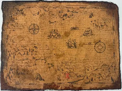 عکس نقشه گنج قدیمی و تاریخی دزدان دریایی 