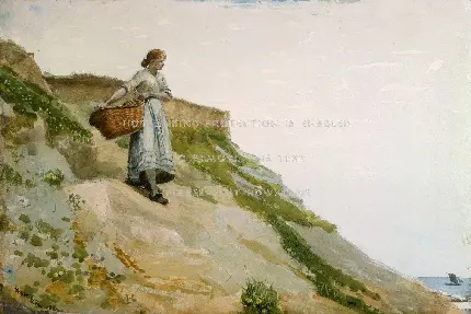 نقاشی دختری در حال حمل یک سبد، 1882 وینسلو هومر