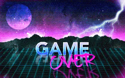 دانلود والپیپر طرح بازی کامپیوتری و متن نوشته گیم اور Game over 