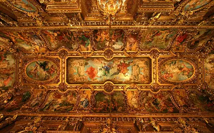 عکس نقاشی های شگفت انگیز سقف کاخ گارنیه Palais Garnier