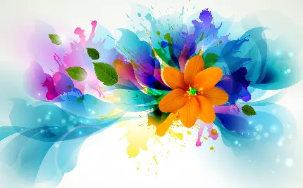 تصویر زمینه شیک و خاص و جذاب طرح گل های رنگارنگ انتزاعی
