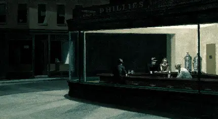 نقاشی ادوارد هاپر اثر هنری Nighthawks At The Diner 