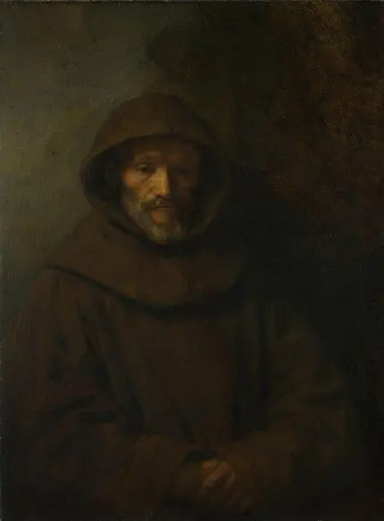 عکس استوک از اثر هنری رامبرانت به اسم یک راهب فرانسیسکن