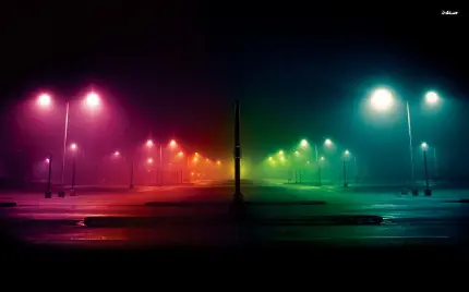 عکاسی هنرهای زیبا از نورهای رنگی شهر در شب 