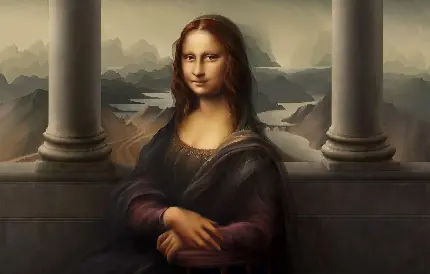 بهترین عکس ادیت شده ساده تابلو نقاشی مونالیزا معروف ترین اثر داوینچی 